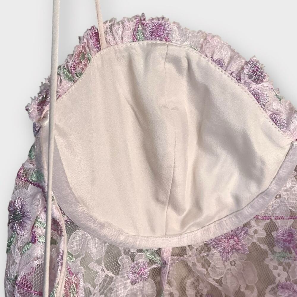 LOVERS + FRIENDS Kenzie Bodysuit Pink Floral Lace Revolve Christina Haack Large - Picture 5 of 10